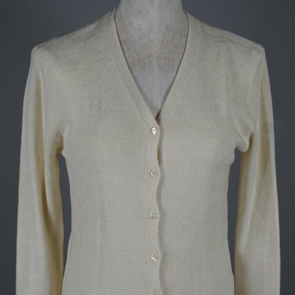 Vintage Kid Blue Cartigan Sweater MD WHT